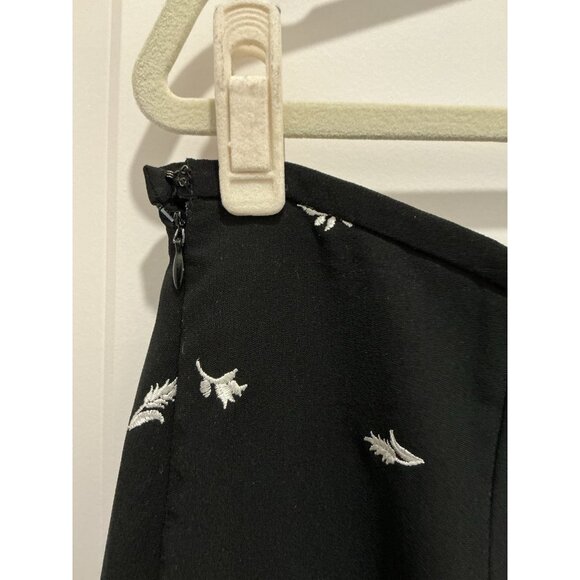 Coldwater Creek Maxi Skirt Size Petite Large Black White Embroidery Back Slit - Picture 10 of 10